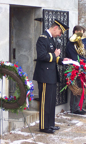 U.S. Army Brigadier General Richardson, Fort Snelling, Minnesota, representing President Bush delivers the keynote address.