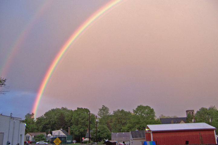 Double rainbow over North Bend, Spring '06