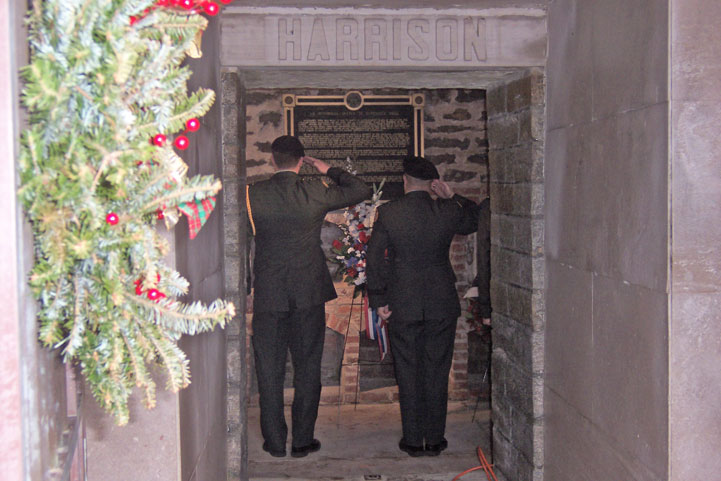 The presentation of the wreath from the President.